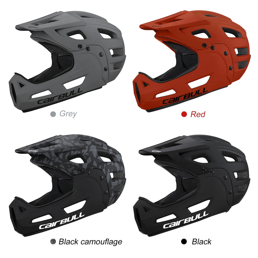 Orange Full Face Bike Helmet with Detachable Chin Guard and Visor N55269