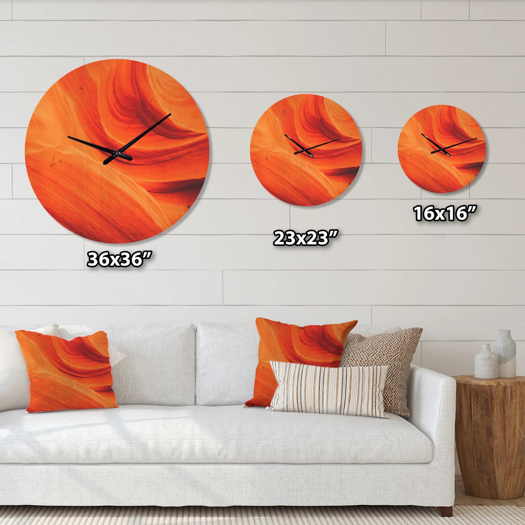 Orange Upper Antelope Canyon Landscape Wood Wall Clock D133990