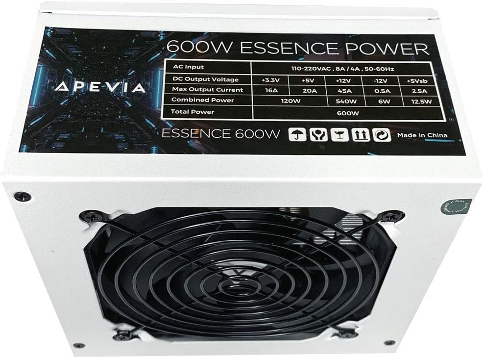 600W ATX Semi-Modular Power Supply with 120mm Black Fan Y441