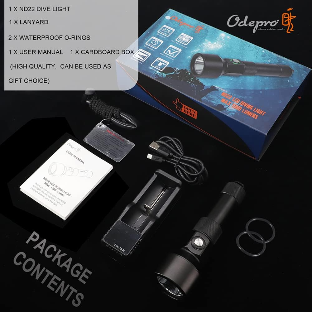 1300 Lumens IPX-8 Waterproof Dive Light U487537