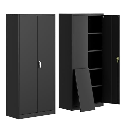 Metal Storage Cabinet with Lock, 4 Adjustable Shelves O4668