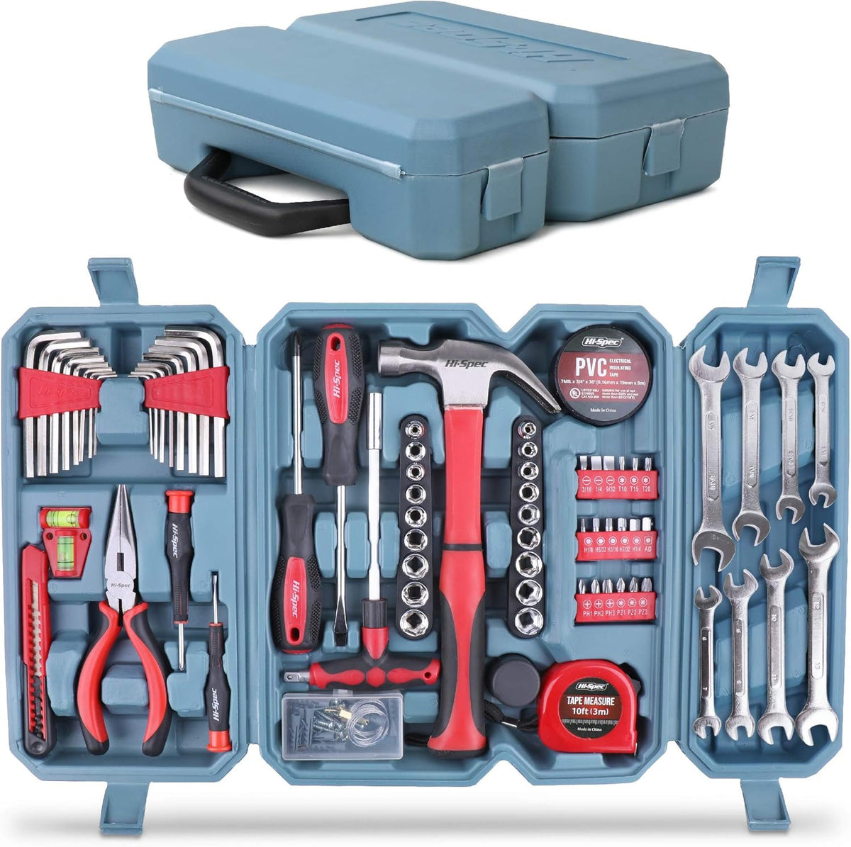 73 Piece Home & Garage Tool Kit Set with Tool Box Case V600883