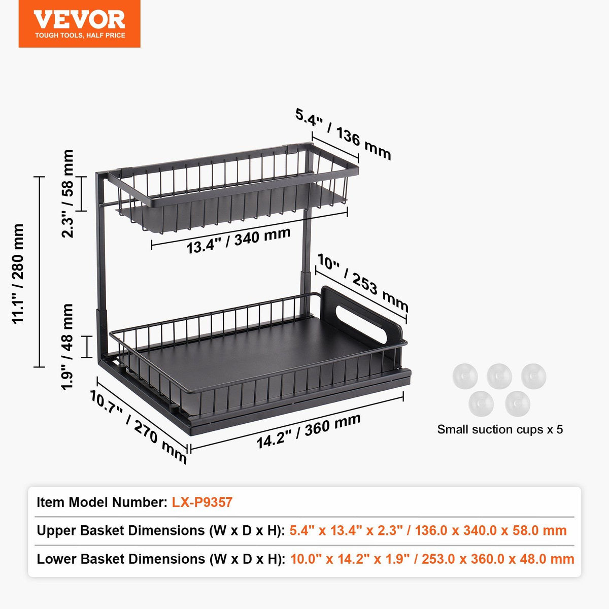 2-Tier Pull Out Cabinet Organizer E10883