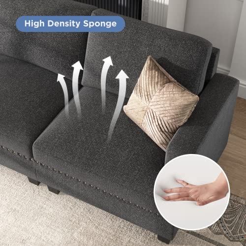 Oversized Modular Sectional Sofa, 135.6 inch, Dark Grey J239