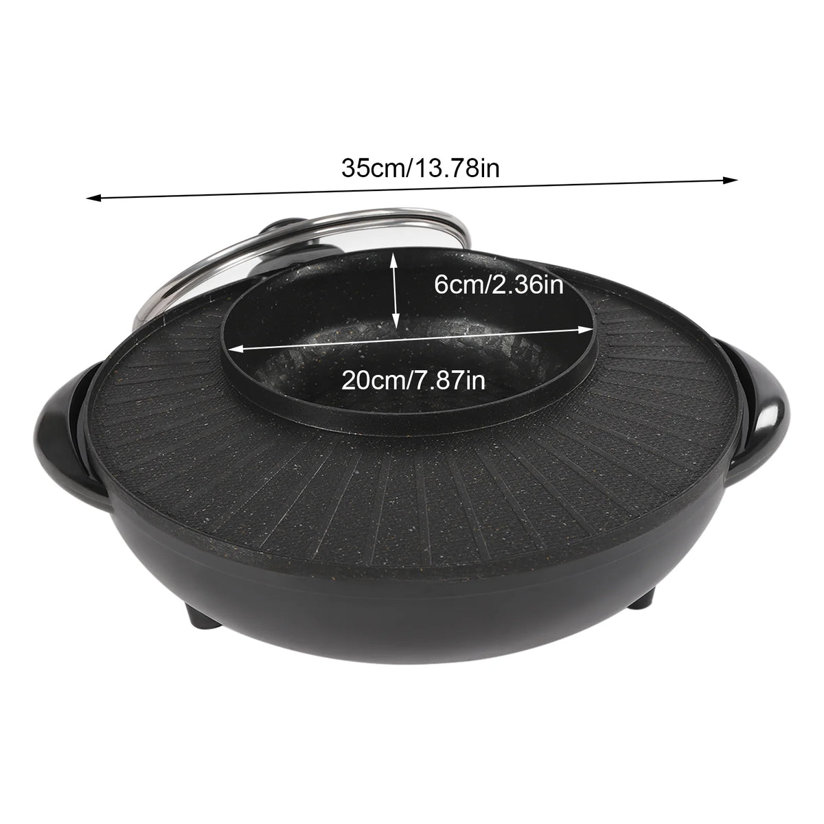 Portable Circular Hotpot Grill Combo Nonstick P814