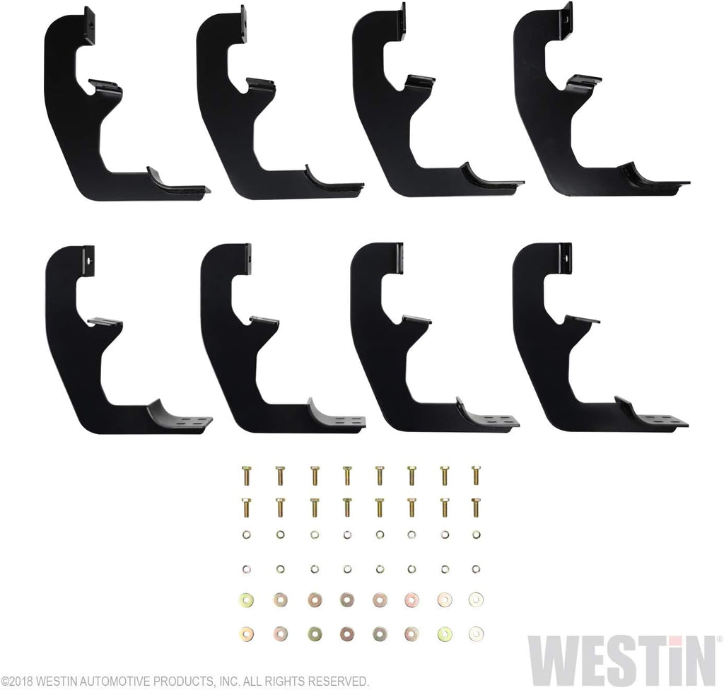 Black 3 inch Oval Nerf Step Bar Mount Kit O674054
