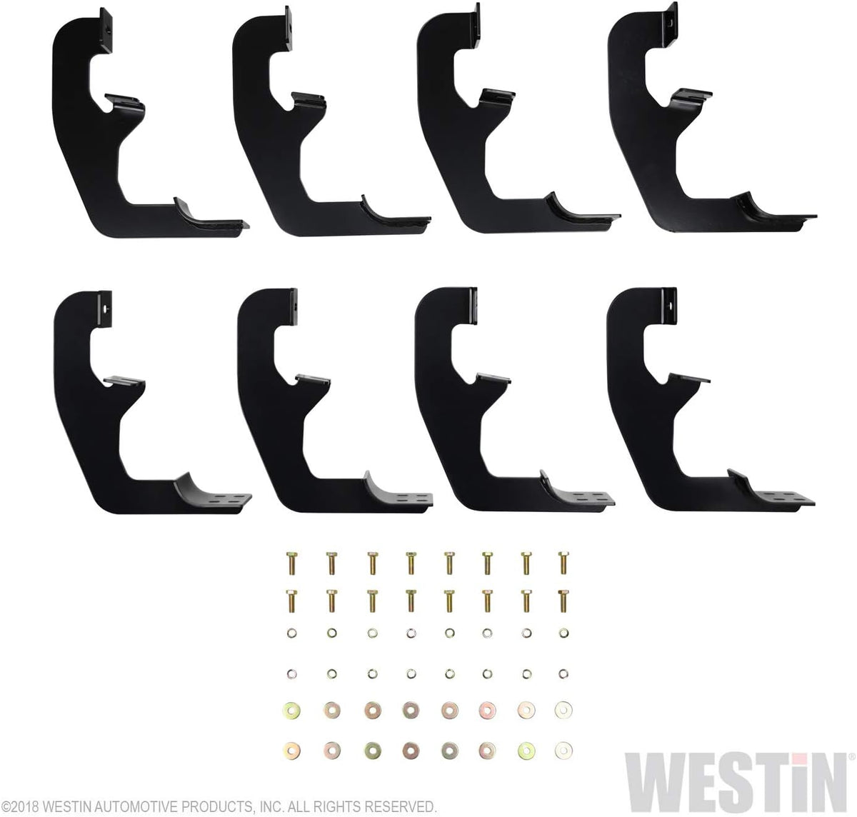 Black 3 inch Oval Nerf Step Bar Mount Kit O674054