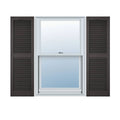 Vinyl Cathedral Top Open Louver Shutters Q11979