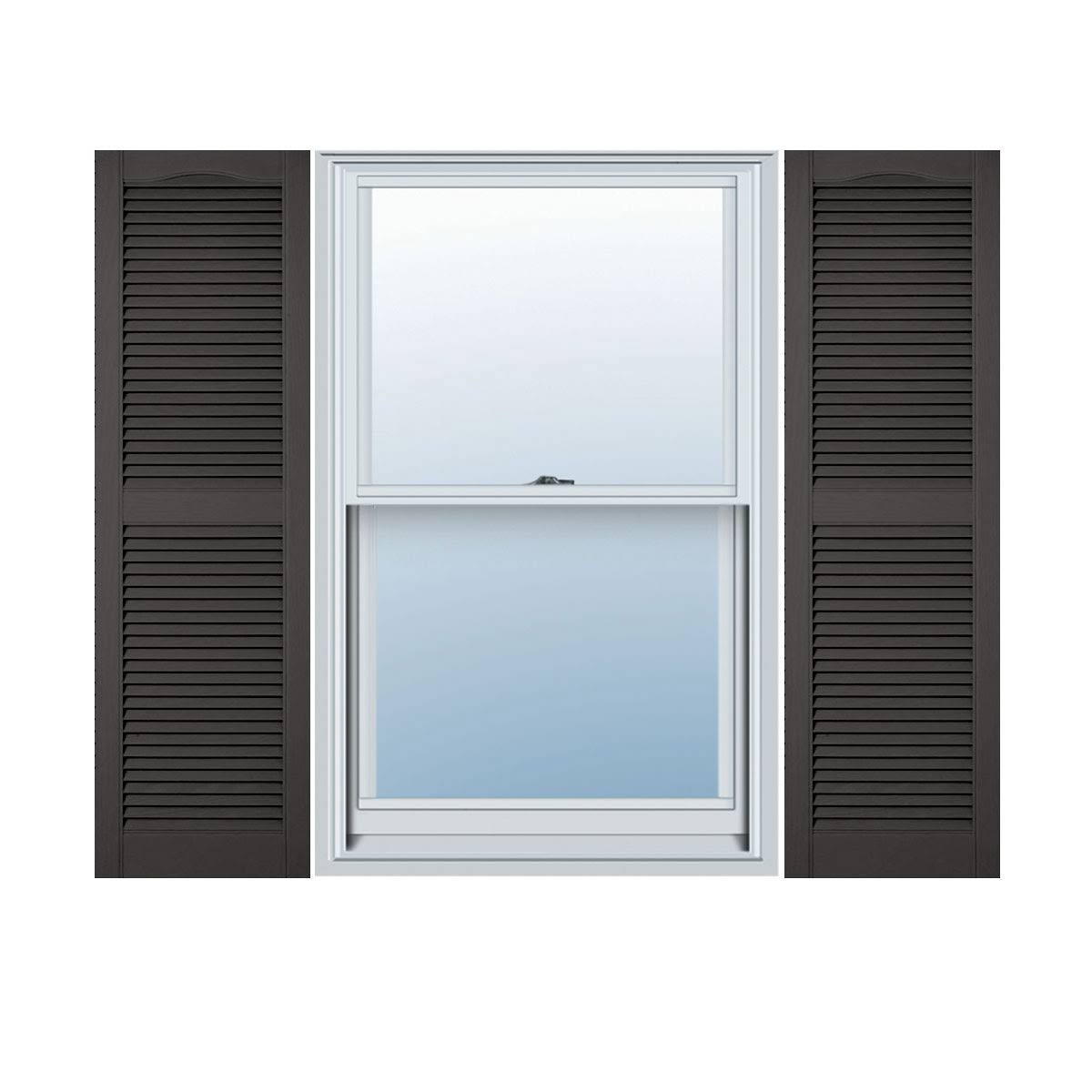 Vinyl Cathedral Top Open Louver Shutters Q11979