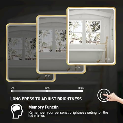 Black Metal Frame LED Bathroom Mirror Q1357