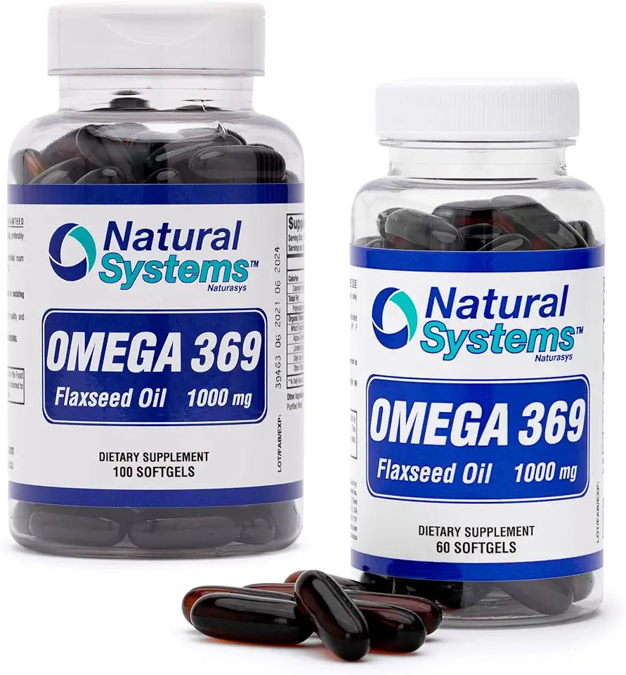 1000 mg Omega 3-6-9 Flax Seed Oil Softgels Bundle V765856