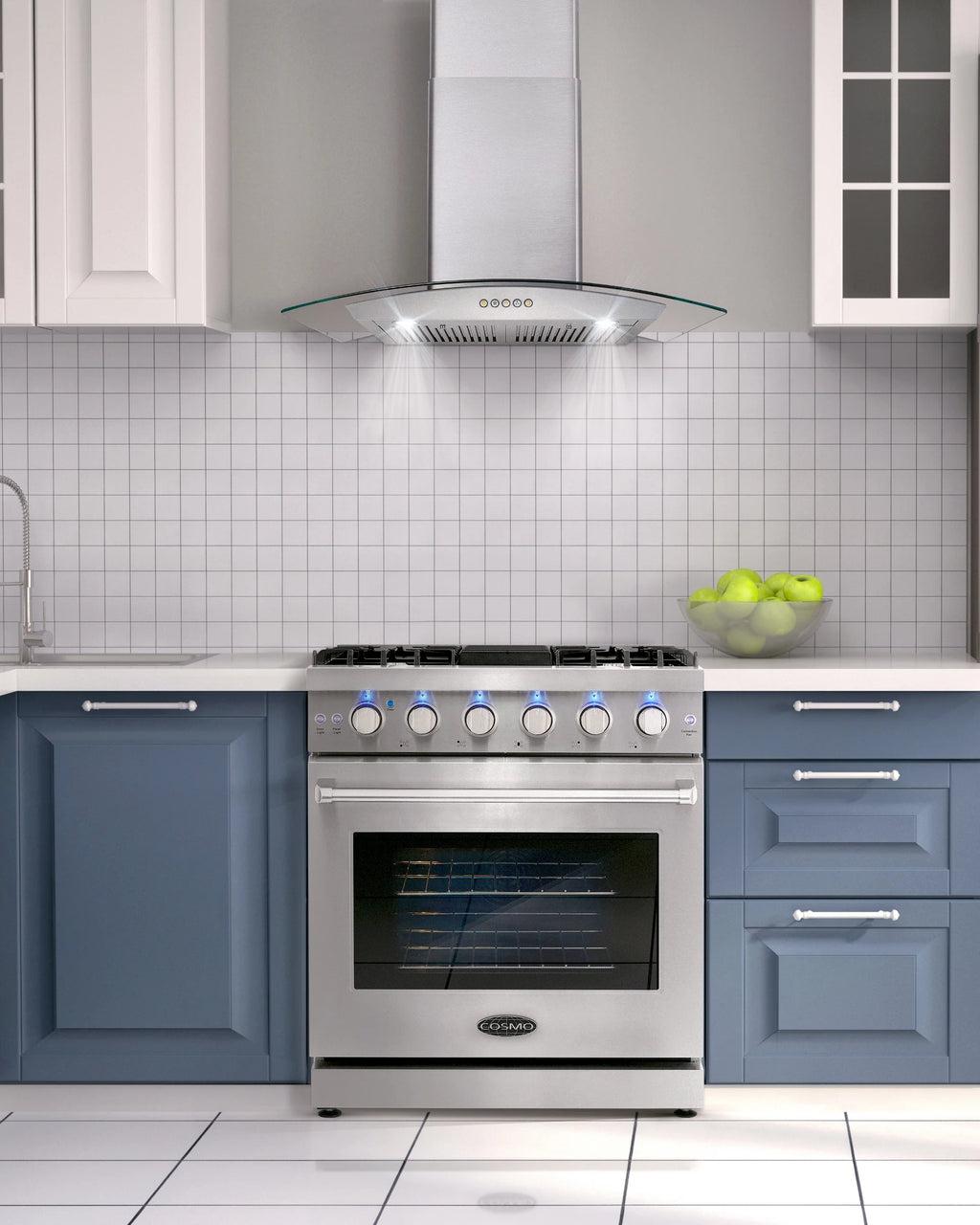 5 Piece Kitchen Appliance Package with Gas Range Dishwasher French Door Refrigerator Wine Refrigerator F134456