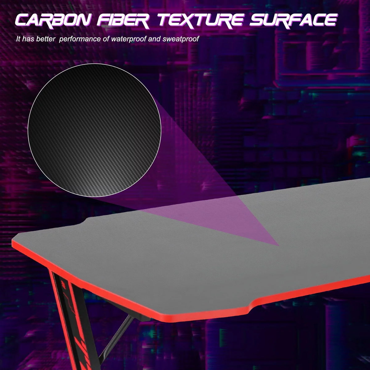 48 inch Z Shaped Gaming Desk with Headphone Hook F4552