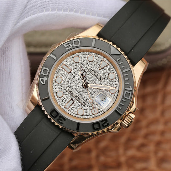 Golden Diamond Dial Rubber Strap 40mm R452