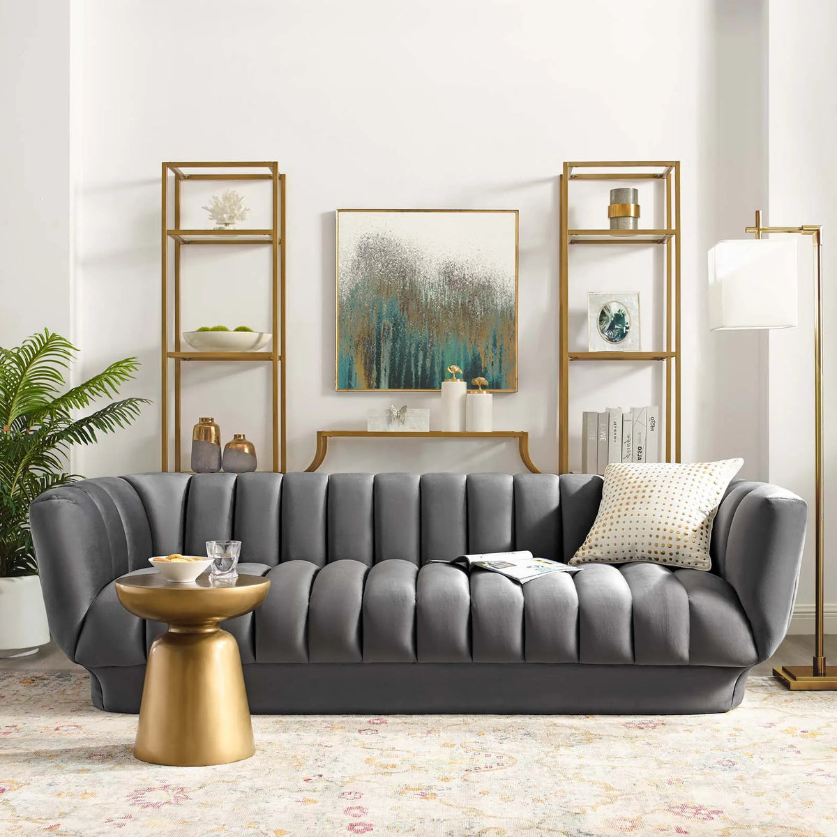 Grey Velvet Sofa B570170