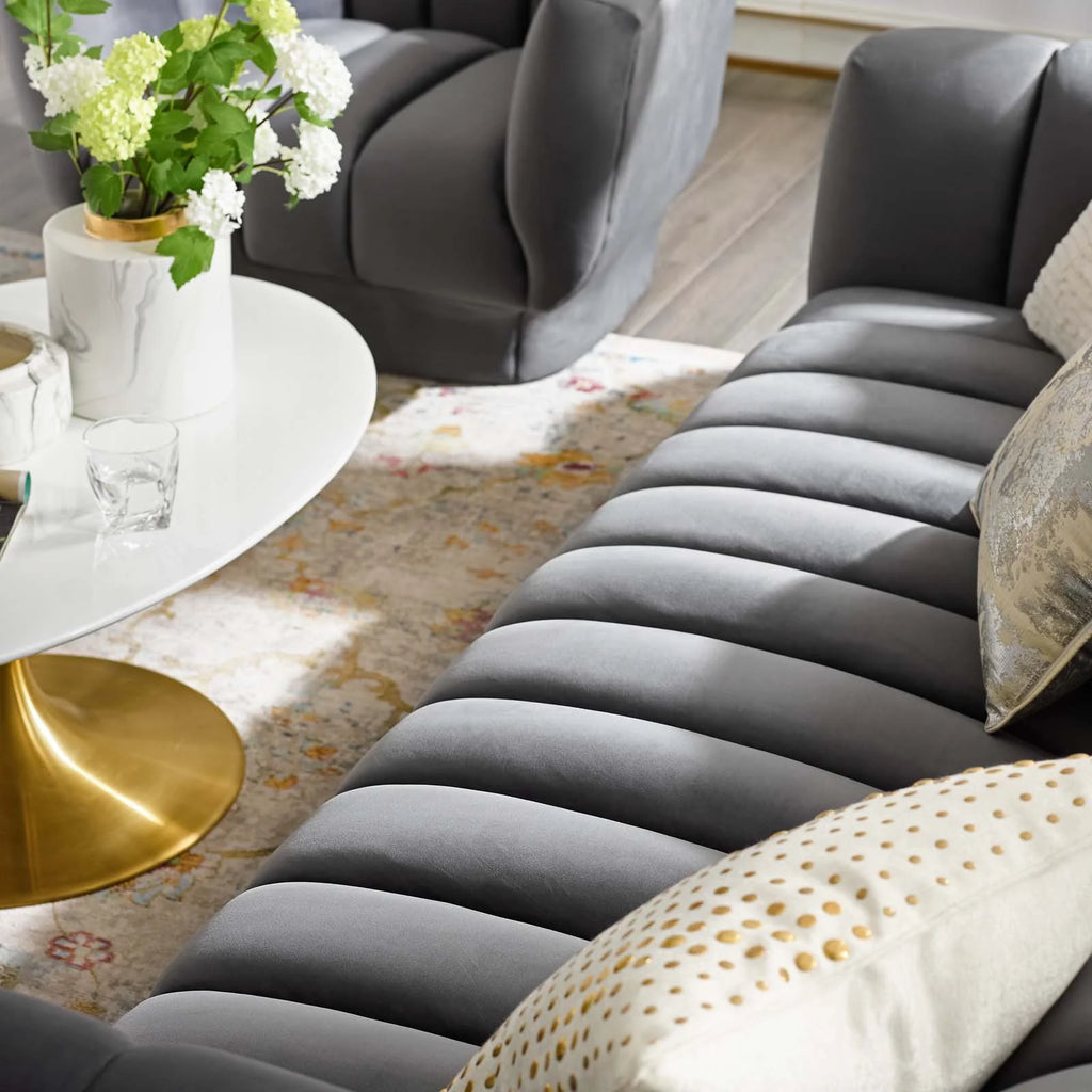 Grey Velvet Sofa B570170