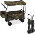 Camouflage Folding Utility Wagon Cart with Removable Canopy U3239