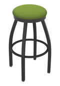 Swivel Extra Tall Bar Stool with Pewter Finish and Kiwi Green Seat H14901