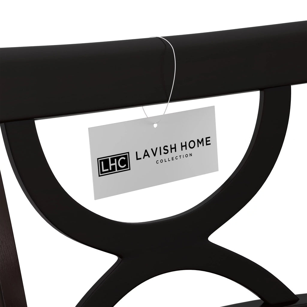 Black Faux Leather Swivel Wood Bar Stool V65976