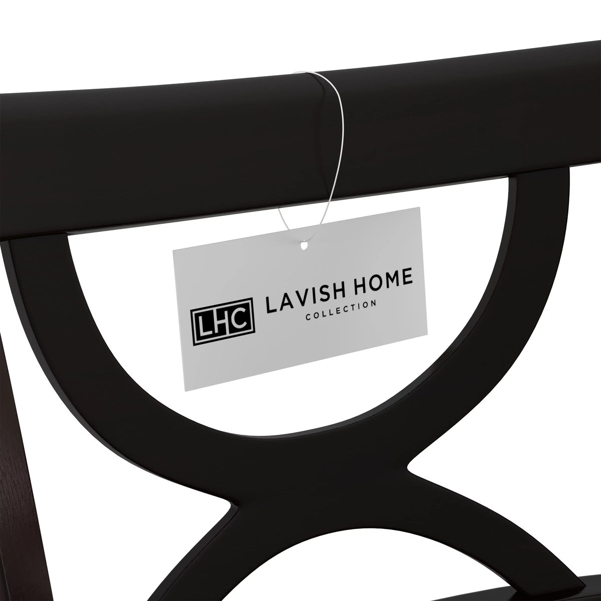 Black Faux Leather Swivel Wood Bar Stool V65976