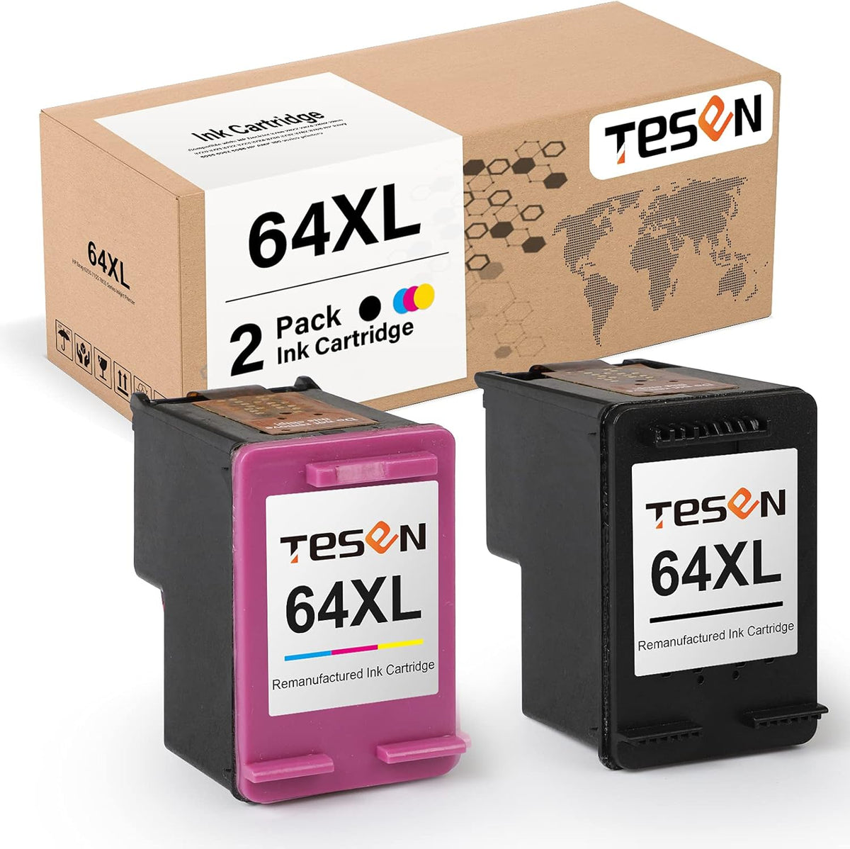 Remanufactured 64XL Ink Cartridge 2 Pack (1 Black + 1 Color) S5463