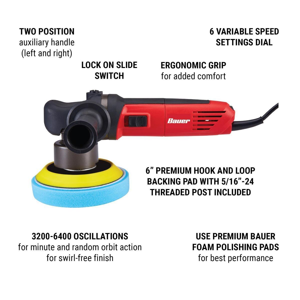 5.7 Amp 6 in. Random Orbit Polisher/Sander N3504