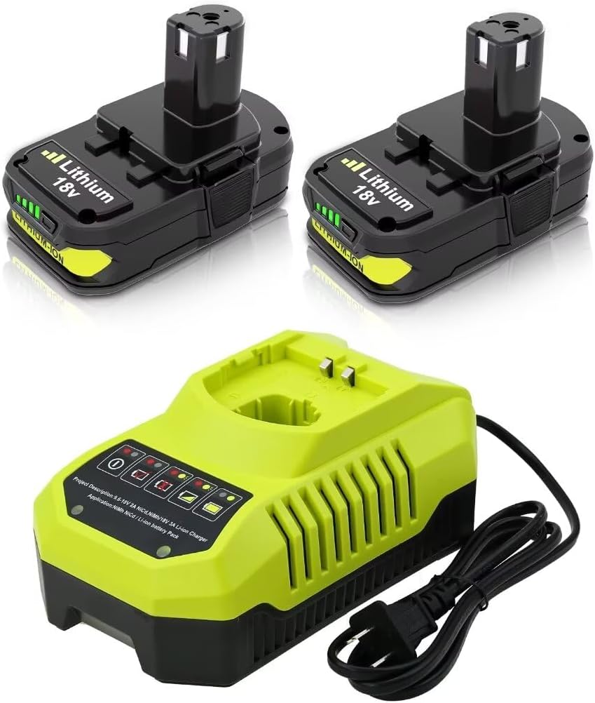 2Packs 18V 3000mAh Replacement Battery and Charger U498075