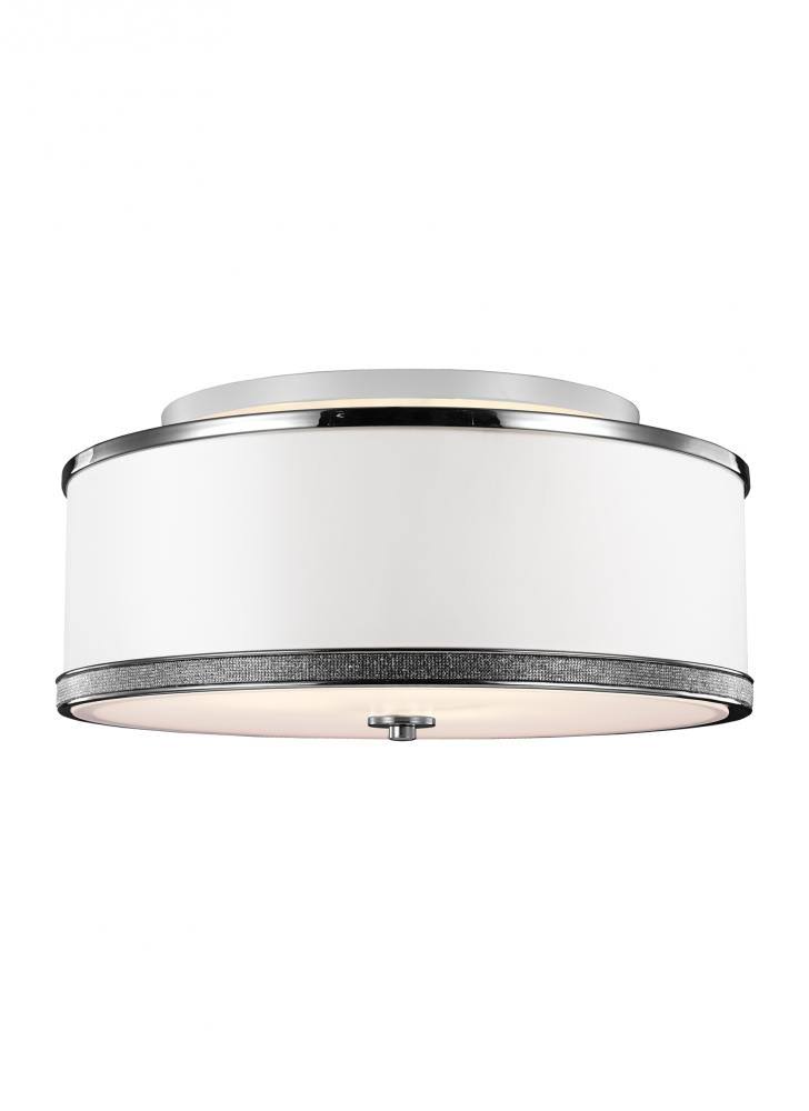 3-Light Indoor Semi-Flush Mount Nickel X9168