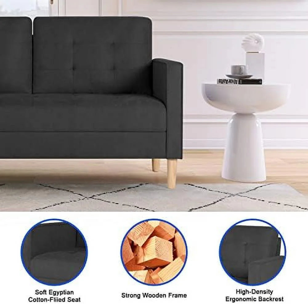 57" Tufted Loveseat and Chair Set of 2 M657