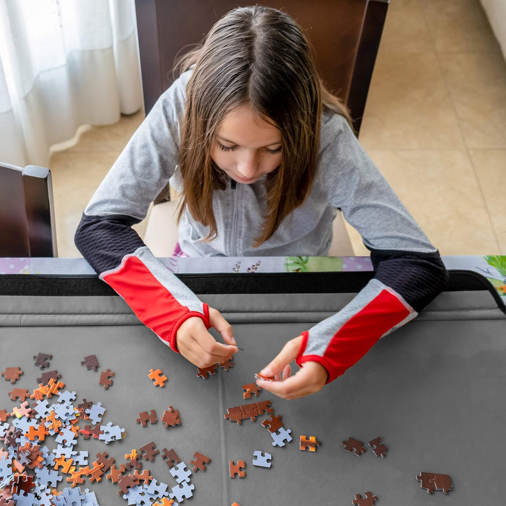 1000-Piece Jigsaw Puzzle Mat with Non-Slip Felt Surface, 2 Removable Trays, Carry Handle Pack of 2 G999