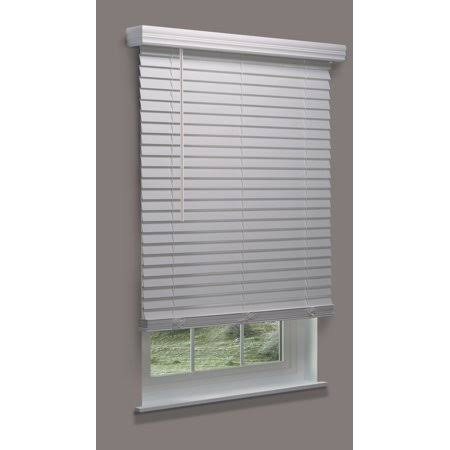 White Faux Wood Cordless Blinds V821817