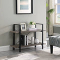 2 Tier Grey Wood and Metal Bookshelf G2581