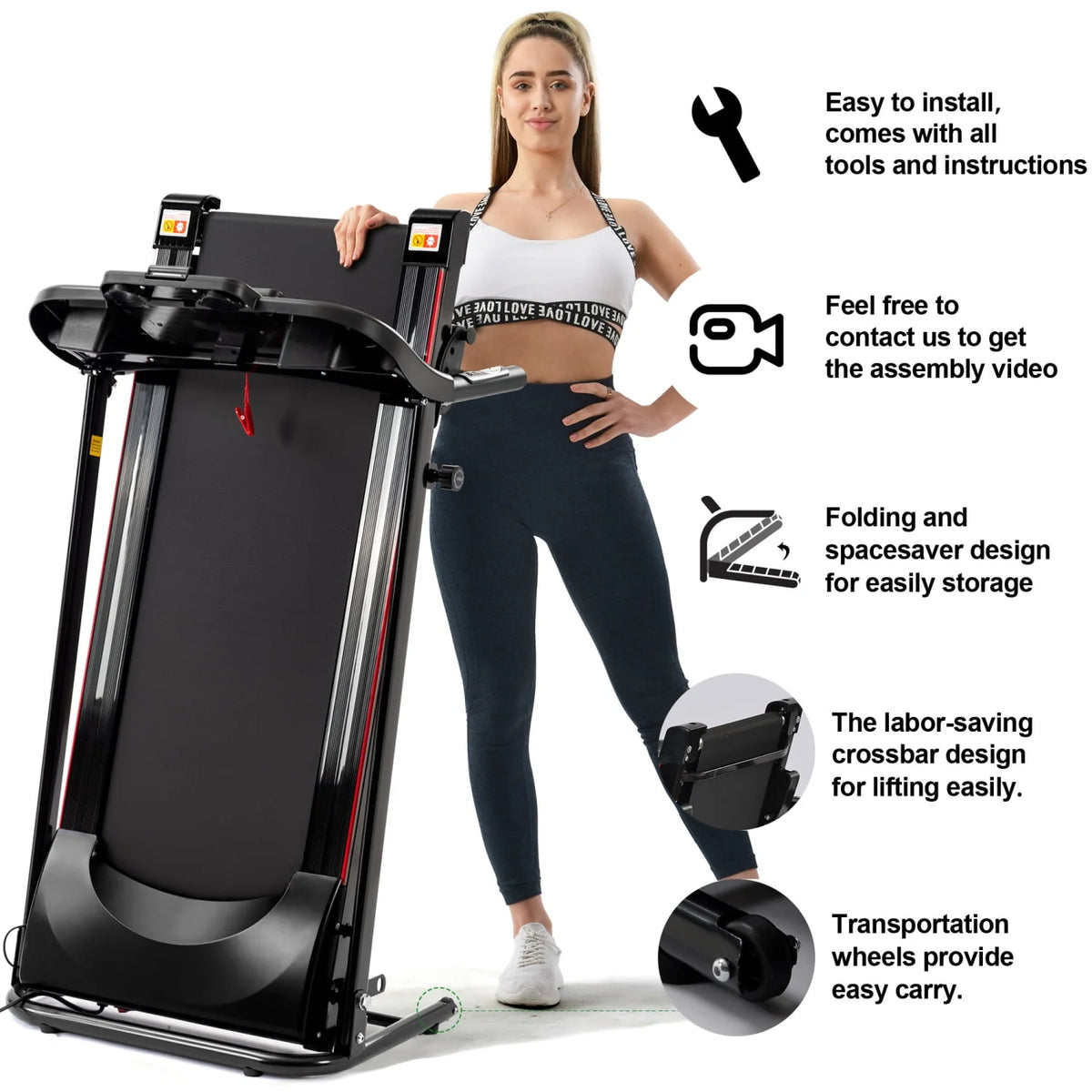 2.5 HP Foldable Treadmill with Incline V3997