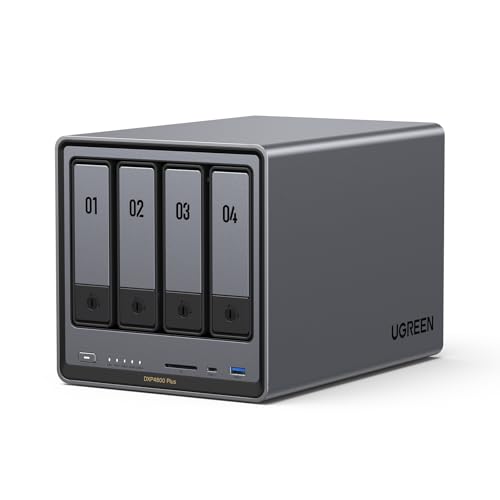4-Bay Desktop NAS with Intel Pentium Gold 8505 CPU, 8GB DDR5 RAM, 128G SSD, 10GbE, 2.5GbE, M.2 NVMe Slots, 4K HDMI L397566