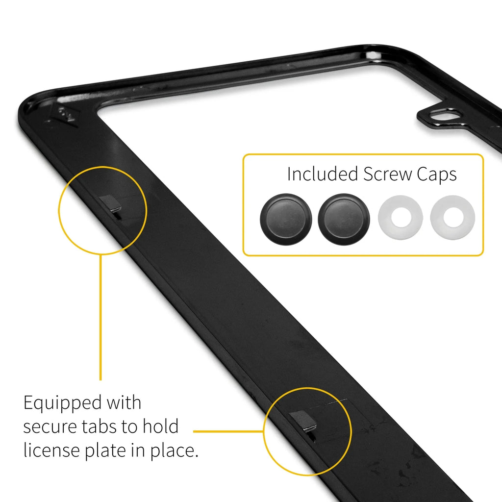 Black Metal License Plate Frame G481