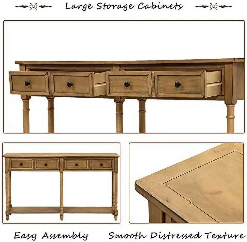 Solid Wood Console Table with 2 Drawers Z84793