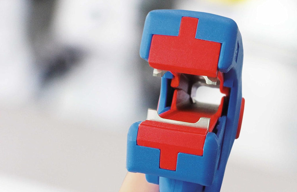 Automatic Wire Stripper for Flat Cable, 18-11 AWG (0.75-4.0 mm²), red/blue P2393