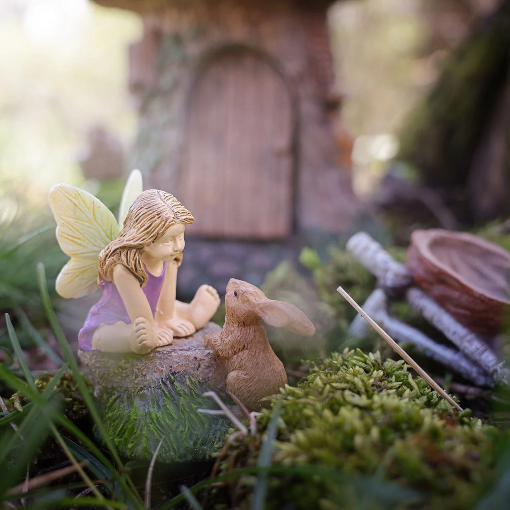 Mini Bunny Rabbit Figurine Garden Decor Statue E2869