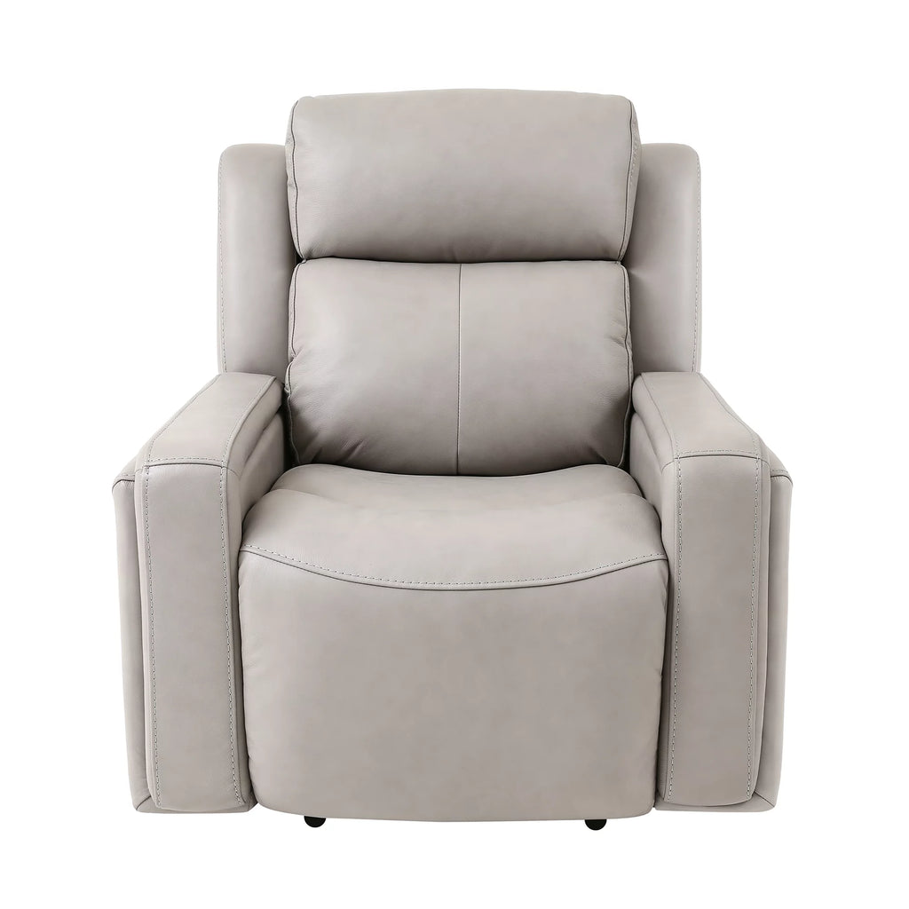 Light Grey Genuine Leather Recliner Chair C128