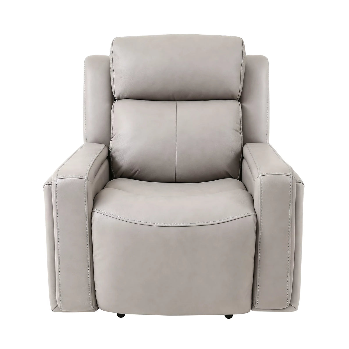 Light Grey Genuine Leather Recliner Chair C128