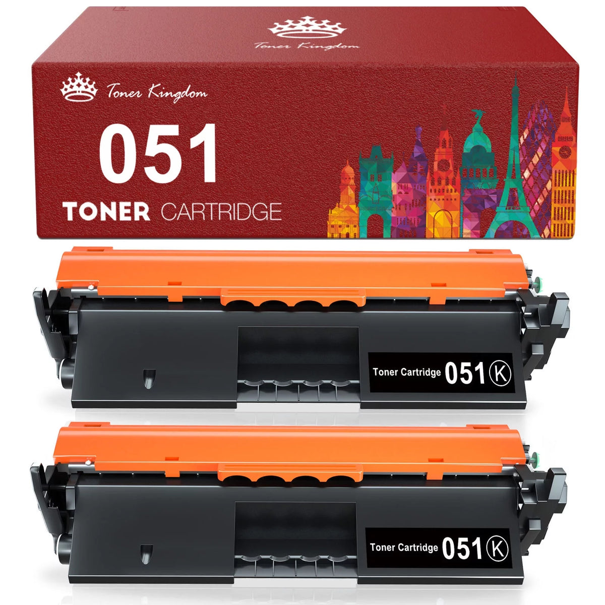 Compatible Toner for Canon 051 Printer, Black, 2-Pack K4875