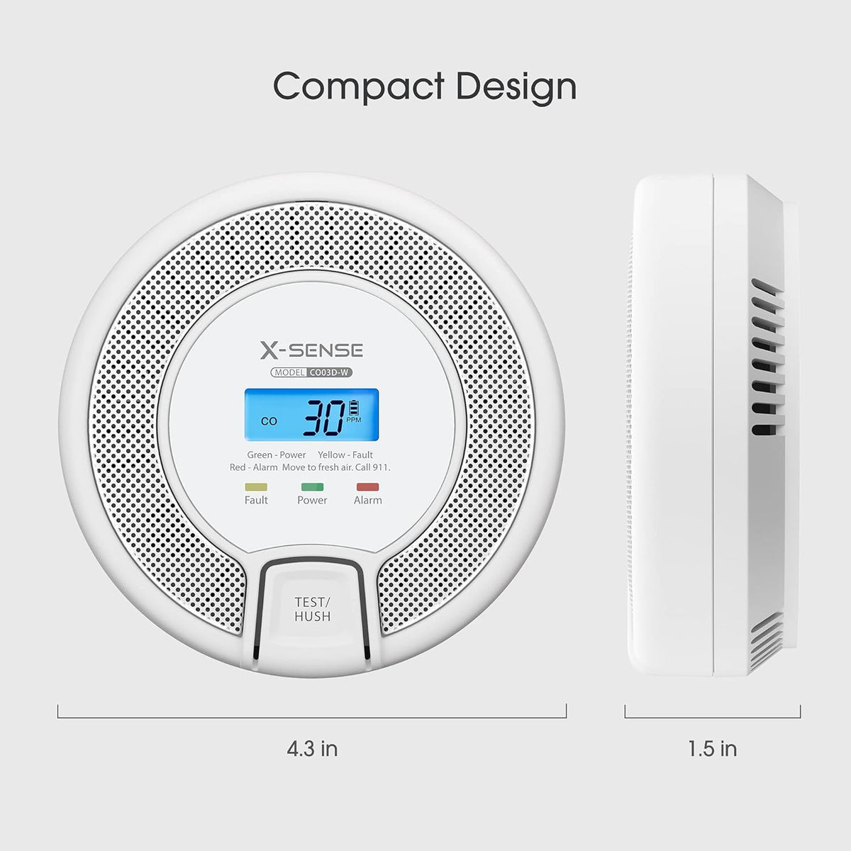 Wireless Interconnected Carbon Monoxide Detector, Pack of 2 H801