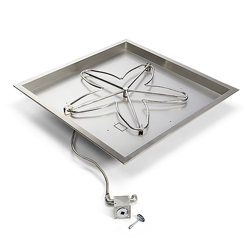 30x22 Square Pan Fire Pit Insert Kit 65K BTU Natural Gas Propane R25008