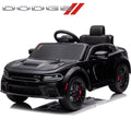 12V Black Dodge Charger Ride On Car with Remote Control L953