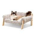Cat Couch Bed with Removable Mattress Cover (Plush Beige) K282