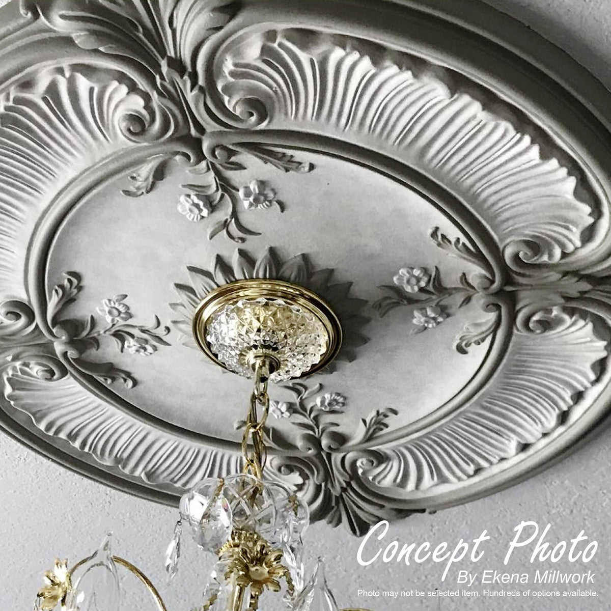 Gold Hand-Painted Leaf Ceiling Medallion X30622