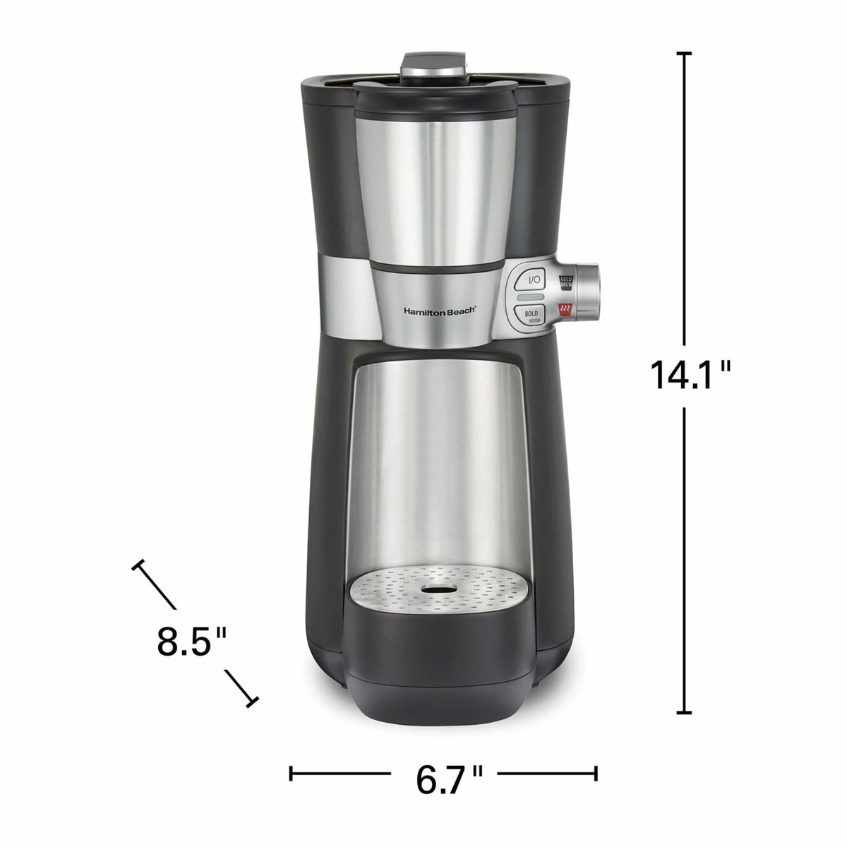 Cold Brew & Hot Coffee Maker, Single Serve, 16 oz, Black F588134