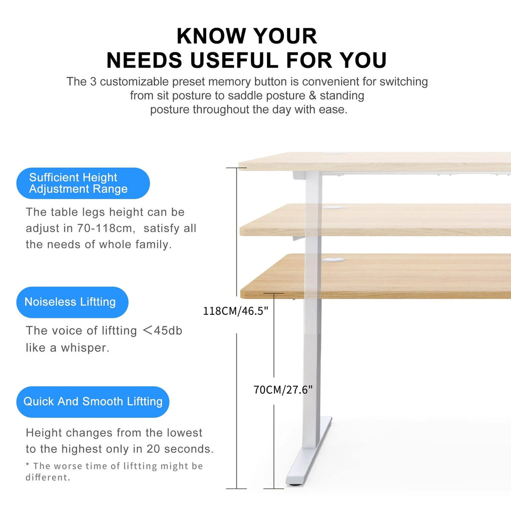 L-Shaped Electric Height Adjustable Standing Desk Z186