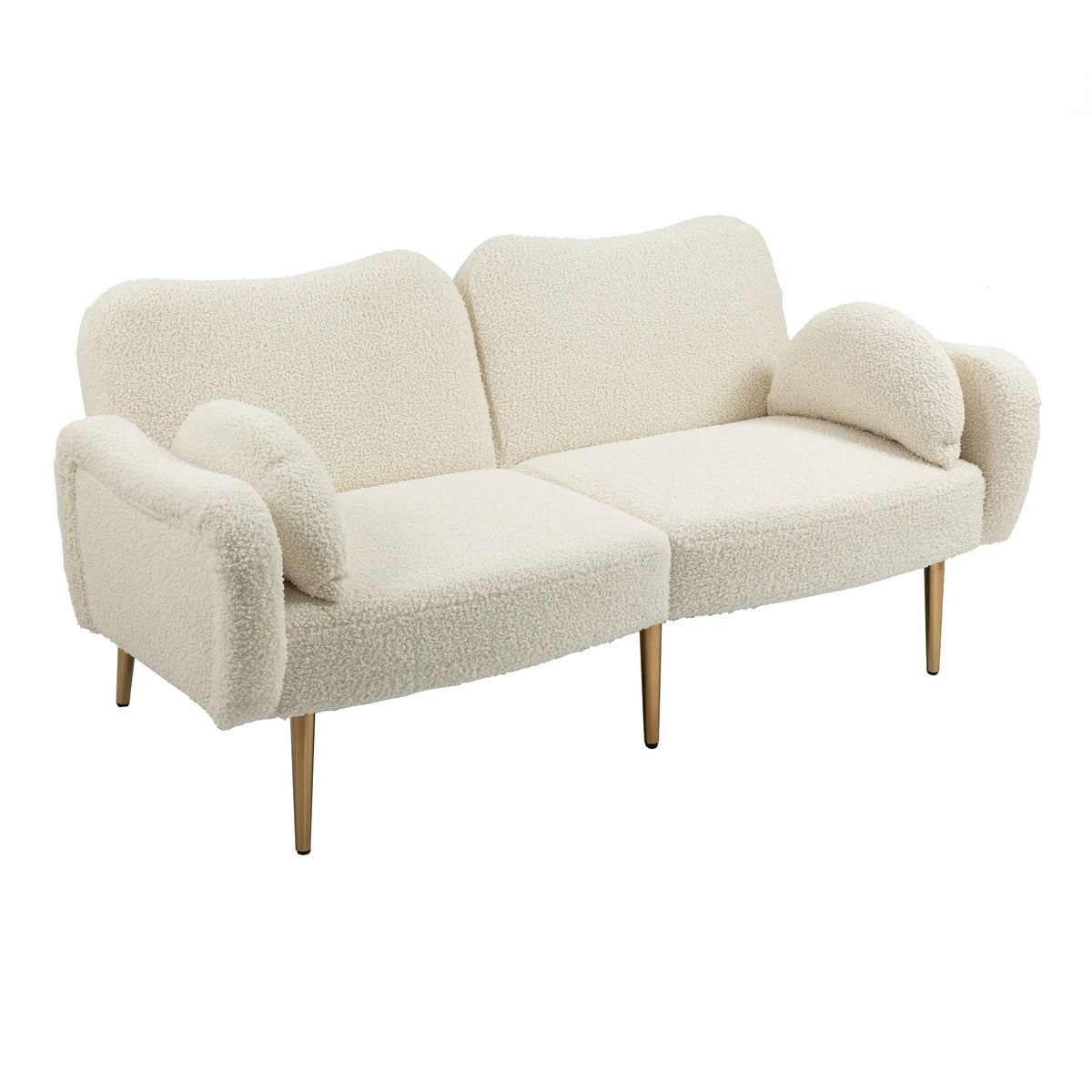 Velvet Love Seats Sofa with 2 Bolster Pillows J778706