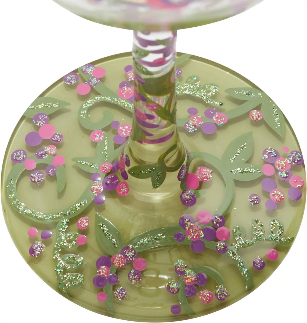 Hand-Painted Artisan Wine Glass, 1 Count, Multicolor N446